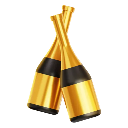 Bouteille de champagne  3D Icon