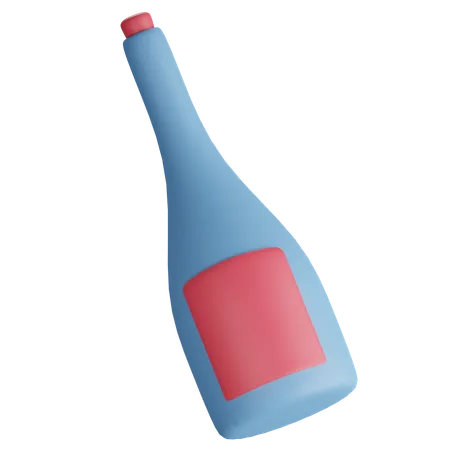 Une bouteille de champagne  3D Icon