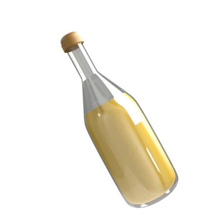 Une bouteille de champagne  3D Illustration