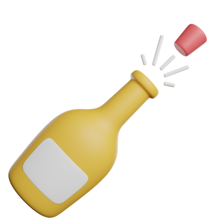 Une bouteille de champagne  3D Icon