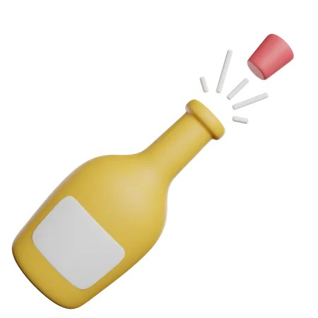 Une bouteille de champagne  3D Icon