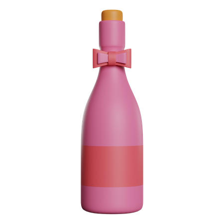 Une bouteille de champagne  3D Icon