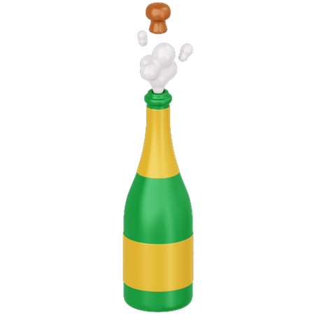 Bouteille de champagne éclatée  3D Icon