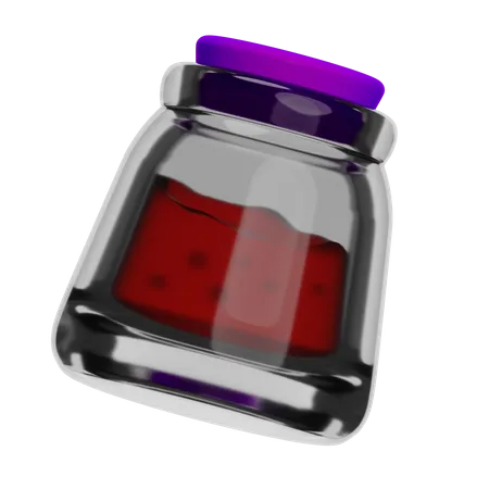 Bouteille de confiture de fraises  3D Icon