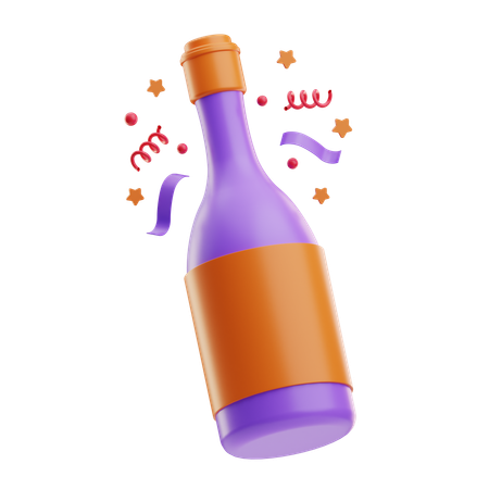 Bouteille de fête  3D Icon