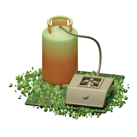 Bouteille de gaz et cuisinière  3D Icon