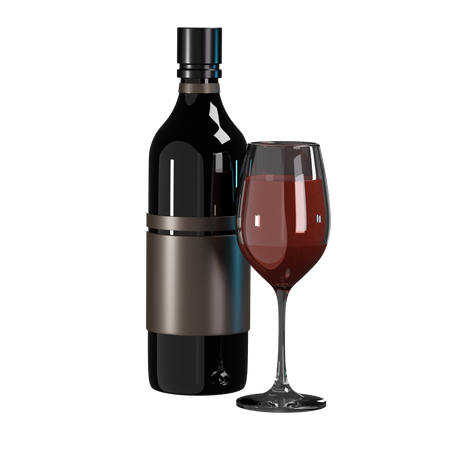 Bouteille de vin  3D Icon
