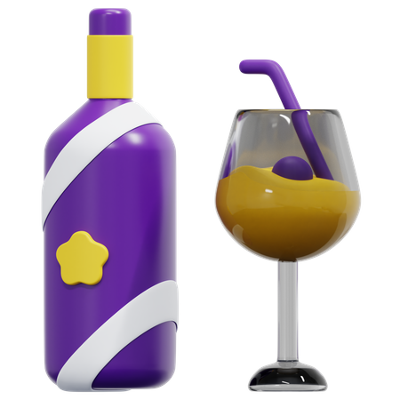 Bouteille de vin  3D Icon