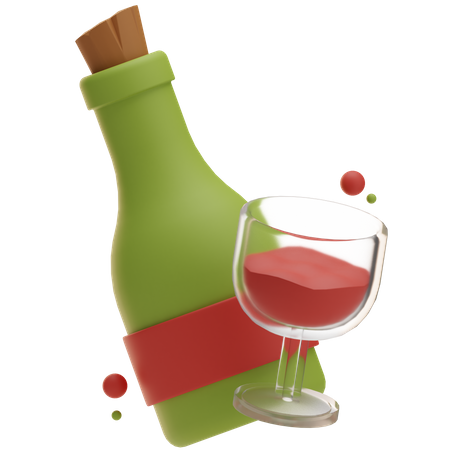 Bouteille de vin  3D Icon