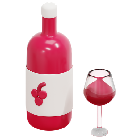 Bouteille de vin  3D Icon