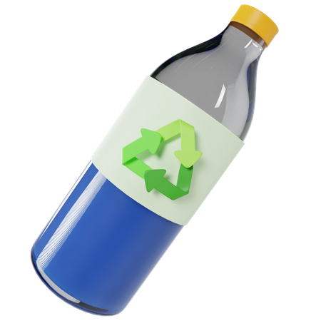 Recycler une bouteille en verre  3D Illustration