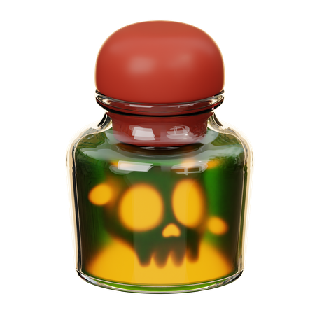 Bouteille de poison avec crâne  3D Icon