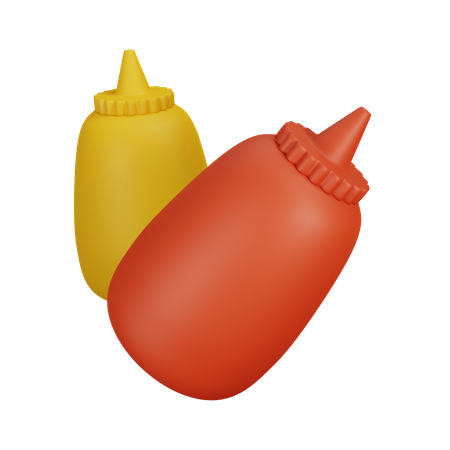 Bouteilles de sauce en plastique  3D Icon