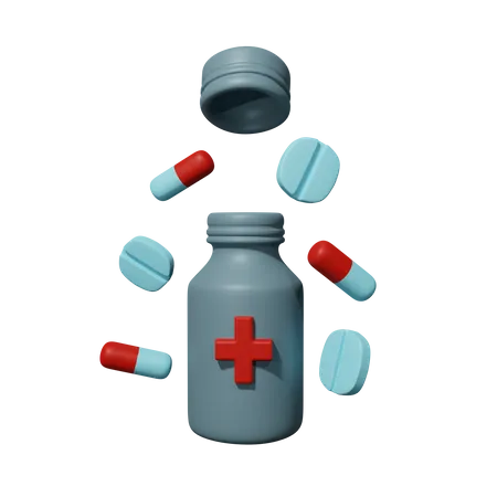 Bouteilles et médicaments  3D Icon
