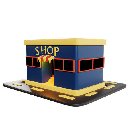 Modèle de magasin miniature mignon  3D Illustration