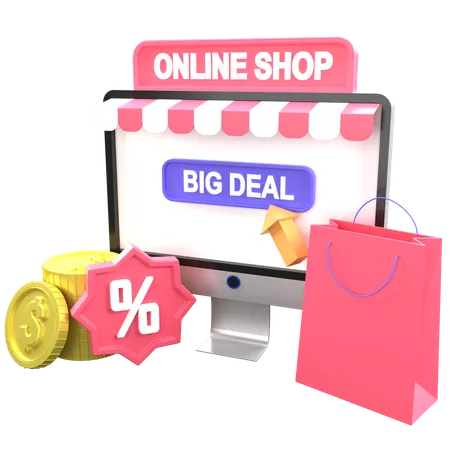 Magasin en ligne  3D Icon