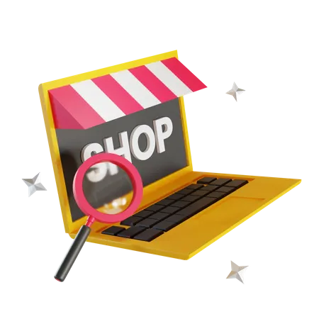 Boutique d'achat en ligne  3D Illustration