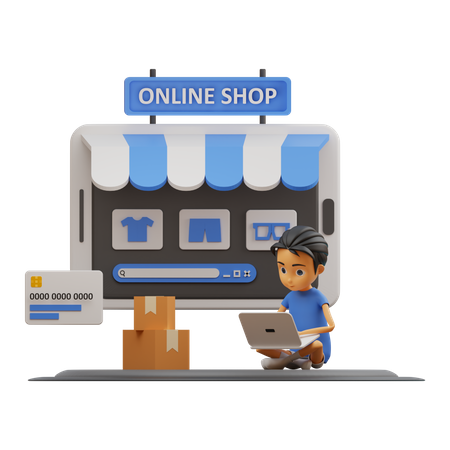 Magasin en ligne  3D Icon