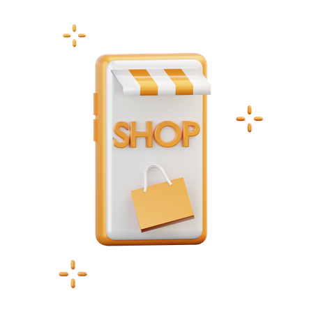 Boutique en ligne mobile  3D Illustration