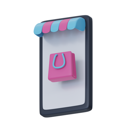 Boutique en ligne mobile  3D Icon