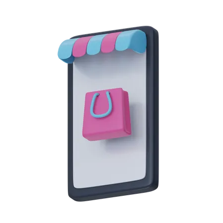 Boutique en ligne mobile  3D Icon