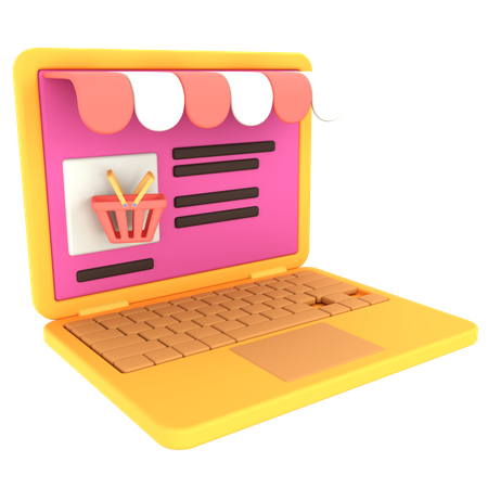 Bureau de boutique en ligne  3D Icon