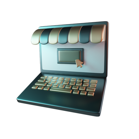 Ordinateur portable de boutique en ligne  3D Icon