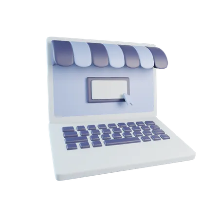 Ordinateur portable de boutique en ligne  3D Icon