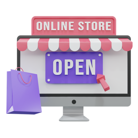Boutique en ligne ouverte  3D Icon