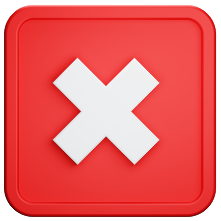 Bouton carré incorrect  Icône 3D