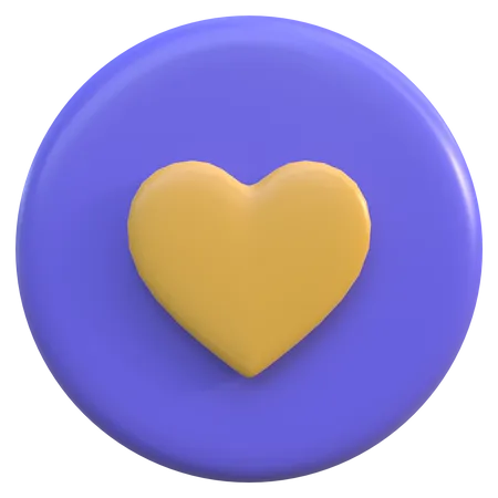 Bouton coeur  3D Icon