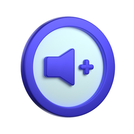 Bouton d'augmentation du volume  3D Icon