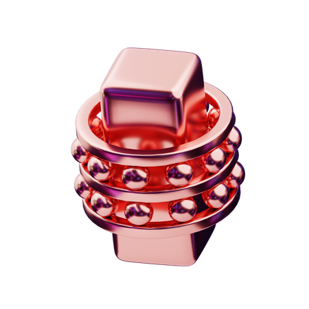Bouton en cuivre abstrait chromatique  3D Icon