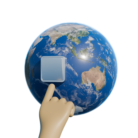 Bouton d'alimentation de l'heure de la terre  3D Icon