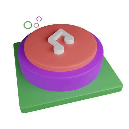 Bouton Musique  3D Icon