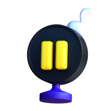 Bouton pause  3D Icon