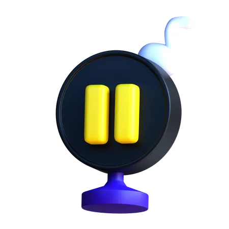 Bouton pause  3D Icon