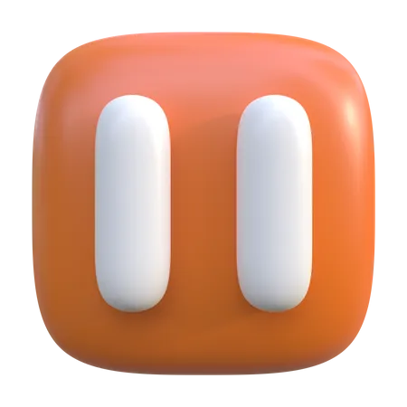 Bouton pause  3D Icon
