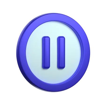 Bouton pause  3D Icon