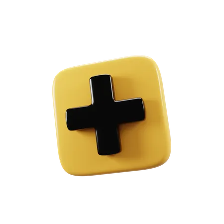 Bouton plus  3D Icon