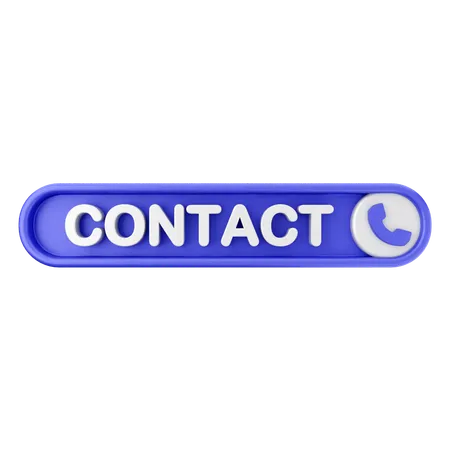 Bouton de texte de contact  3D Icon