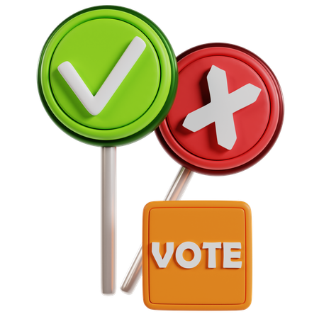 Illustration des boutons de vote brillant  3D Icon