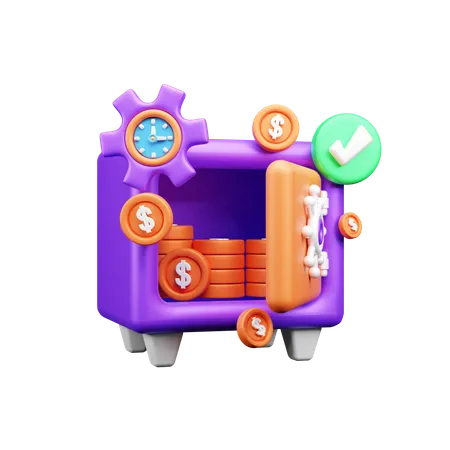 Bóveda de dinero  3D Icon