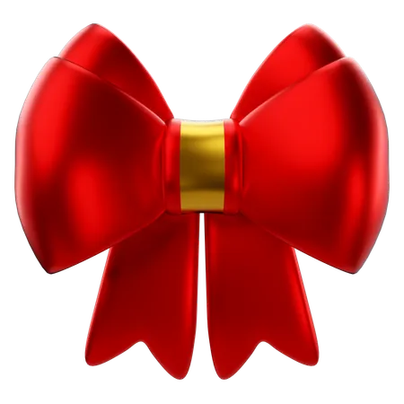 3 D Rendering Of Christmas Red Bow Icon 3D Icon