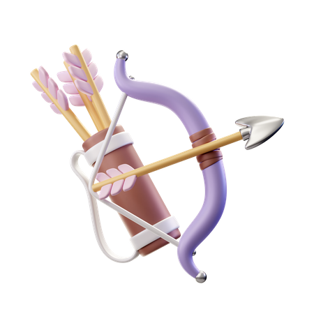 Bow and Arrow 3D Illustration