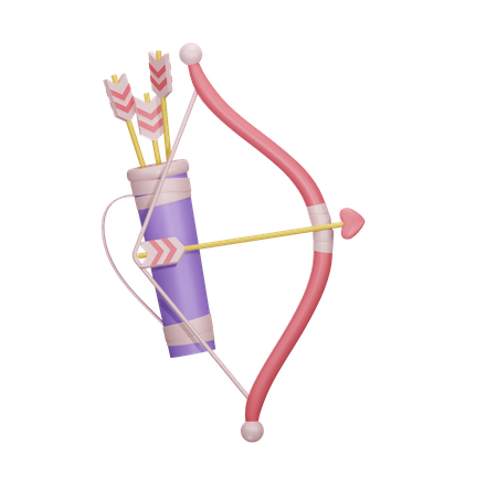 Bow and arrow 3D Illustration