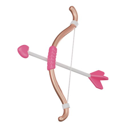 Bow And Heart Arrow  3D Icon