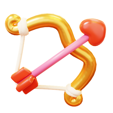 Bow And Heart Arrow  3D Icon