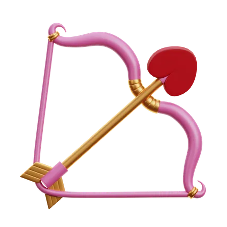 Bow and love arrow  3D Icon