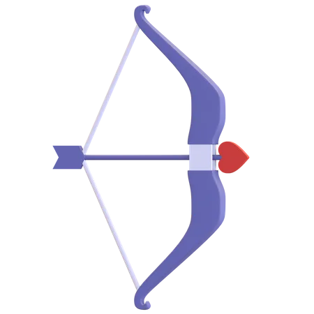 Bow Arrow Love Icon Valentine Day Symbol 3 D Render Illustration 3D Illustration